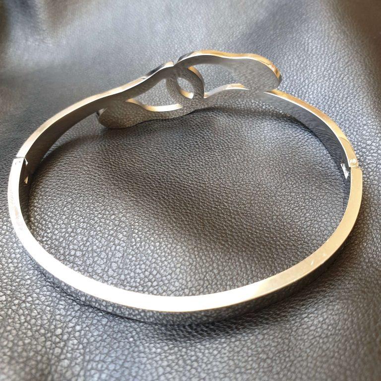 bracelet pour femme en forme serpent en inoxydable cristal