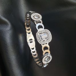 Bracelet en acier inoxydable avec cristal pour femme